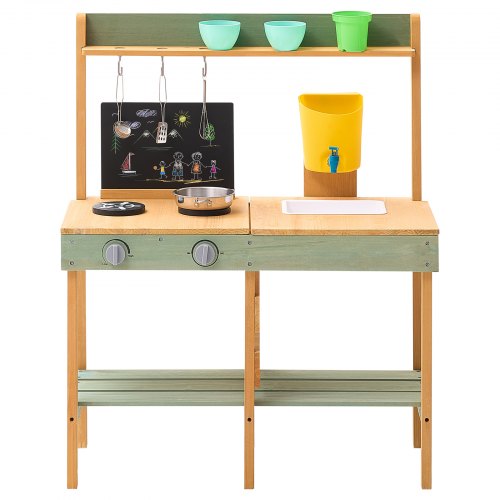 Mud Kitchen for Kids Wooden Toy Play Kitchen Set Outdoor Toddler Grocery