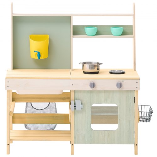 Mud Kitchen for Kids Wooden Toy Play Kitchen Set Outdoor Toddler Grocery
