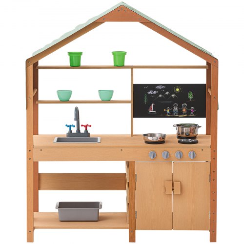 Mud Kitchen for Kids Wooden Toy Play Kitchen Set with Accessories Outdoor