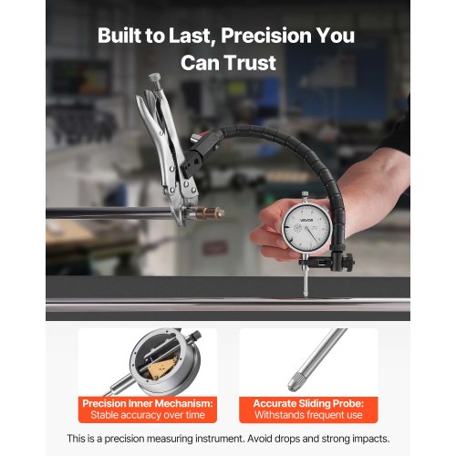 Dial Test Indicator with 360Degree Flexible Arm and 360Degree Locking