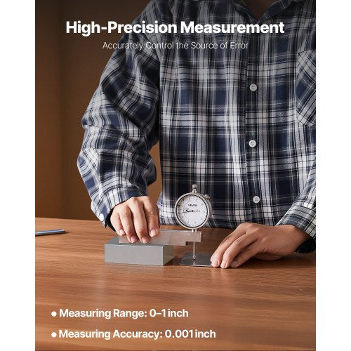 Dial Test Indicator with Metal Base001 inch Accuracy1 inch Range