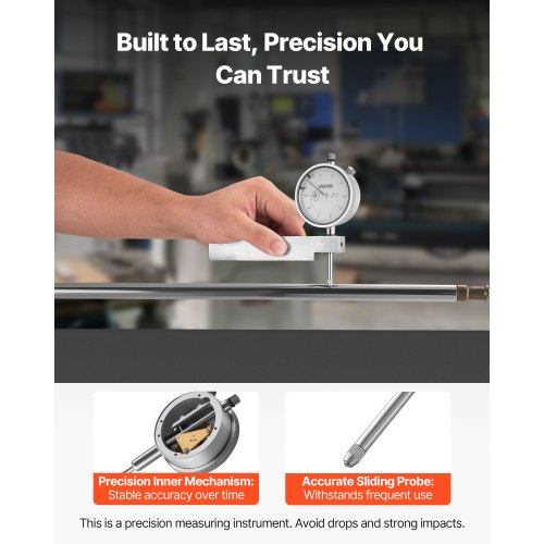 Dial Test Indicator with Metal Base001 inch Accuracy1 inch Range