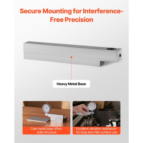 Dial Test Indicator with Metal Base001 inch Accuracy1 inch Range
