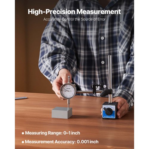 Dial Test Indicator001 inch Accuracy1 inch Measuring Range Easy to Read