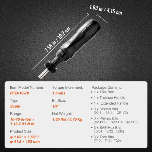 Torque Screwdriver 14 Drive Screwdriver Torque Wrench Electrician Torque