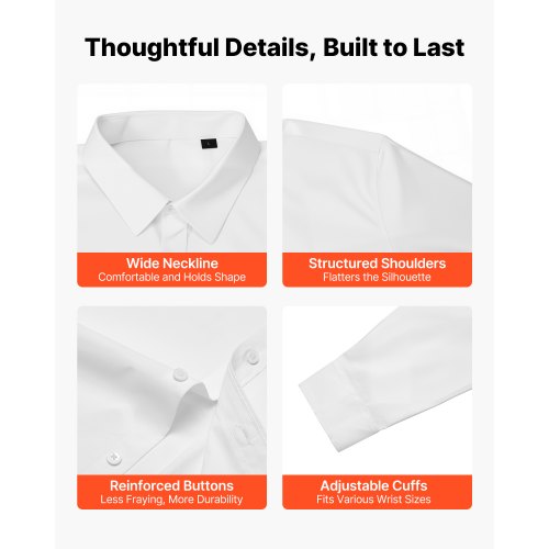 Mens Button Up Shirt Mens Long Sleeve Wrinklefree Button Down Dress