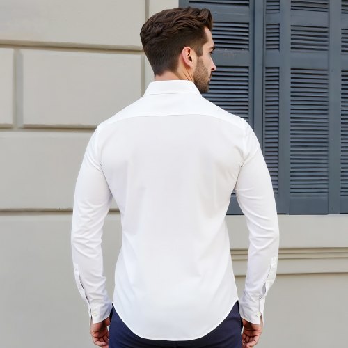 Mens Button Up Shirt Mens Long Sleeve Wrinklefree Button Down Dress 2