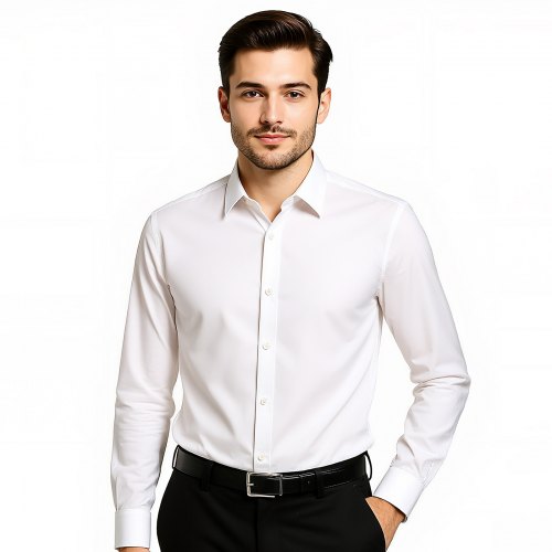 Mens Button Up Shirt Mens Long Sleeve Wrinklefree Button Down Dress 2