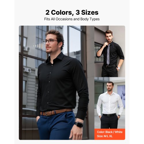 Mens Button Up Shirt Mens Long Sleeve Wrinklefree Button Down Dress 4