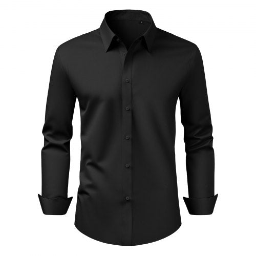 Mens Button Up Shirt Mens Long Sleeve Wrinklefree Button Down Dress 4