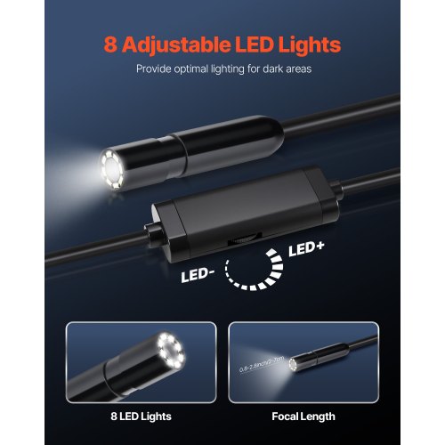 Endoscope Camera with 49.2FT SemiRigid Cable 1920P HD Borescope for Android