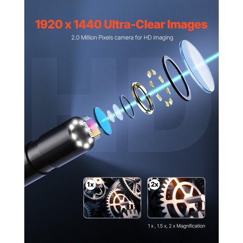 Endoscope Camera with Light 1920P HD Borescope for Android IOS 8 LED