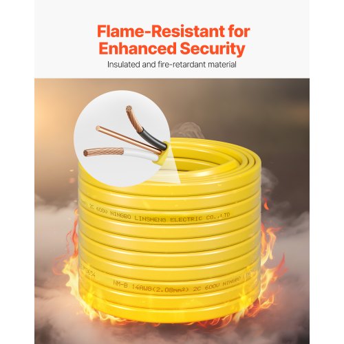 NMB Wire 14AWG2C NonMettalic Residential Indoor Electrical Wire with Ground