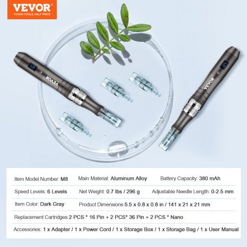 Professional Microneedling Pen Electric Derma Pen with 6PCS Disposable