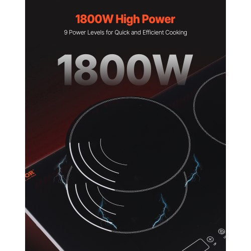 Induction Cooktop 1800W Electric Countertop Burner 2 Burner Touch Control