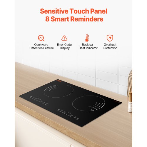 Induction Cooktop 1800W Electric Countertop Burner 2 Burner Touch Control