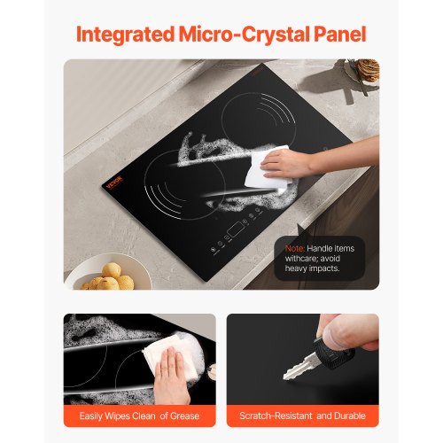Induction Cooktop 1800W Electric Countertop Burner 2 Burner Touch Control
