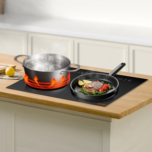Induction Cooktop 1800W Electric Countertop Burner 2 Burner Touch Control