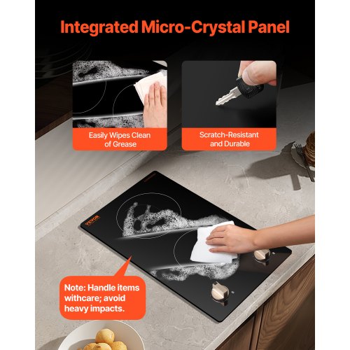 Induction Cooktop 1800W Electric Countertop Burner 2 Burner Knob Control