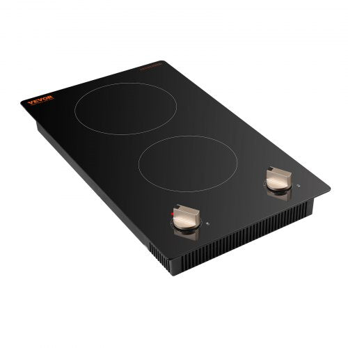 Induction Cooktop 1800W Electric Countertop Burner 2 Burner Knob Control