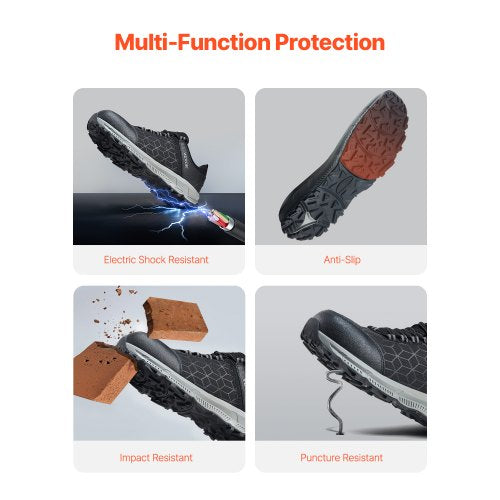 Steel Toe Shoes for Men US Size 8 Mens Cushion Sport Safety Toe Athletic