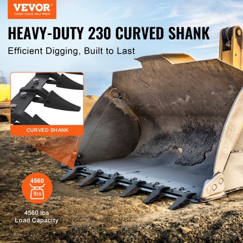 Bucket Tooth Bar 48 Heavy Duty Tractor Bucket 6 Teeth Bar for Loader