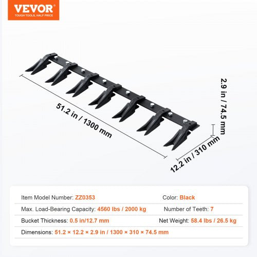 Bucket Tooth Bar 53 Heavy Duty Tractor Bucket Teeth Bar for SubCompact