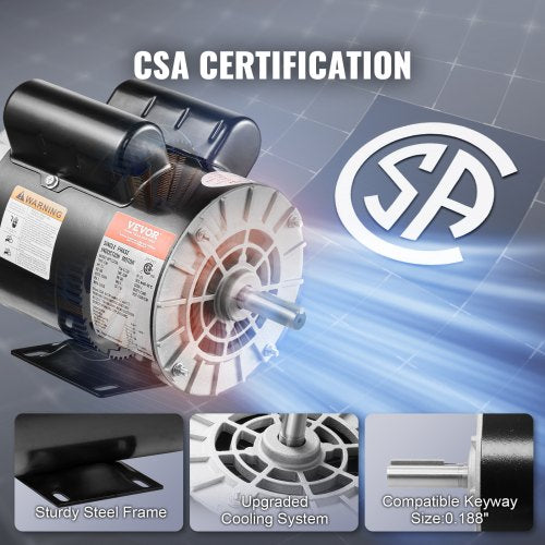 37HP Air Compressor Motor 3450RPM Electric Motor 230V 17.2 Amps 58