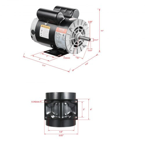 37HP Air Compressor Motor 3450RPM Electric Motor 230V 17.2 Amps 58