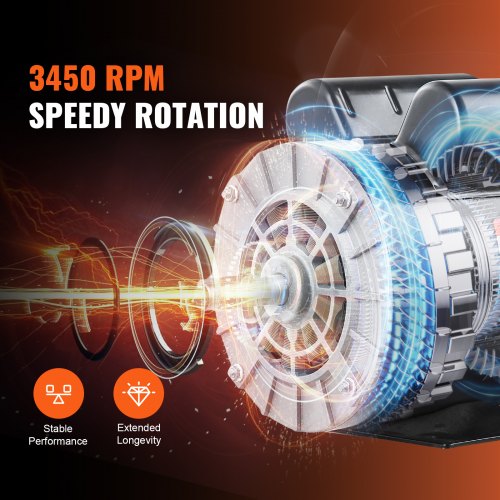 3HP Air Compressor Electric Motor 230V 15.5 Amps 56 Frame 3450RPM 58