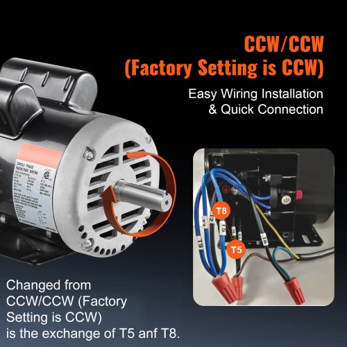 5HP Air Compressor Electric Motor 230V 25 Amps 56HZ Frame 3450RPM 78