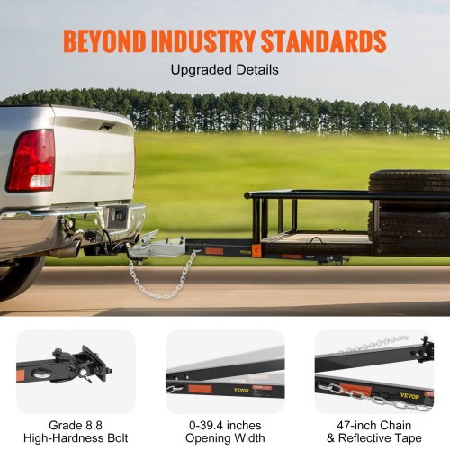 Tow Bar 5500 lbs Towing Capacity with Chains PowderCoating Alloy Steel