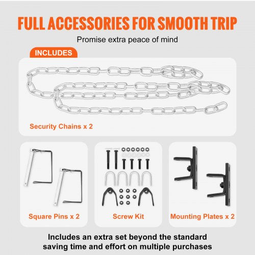 Tow Bar 5500 lbs Towing Capacity with Chains PowderCoating Alloy Steel