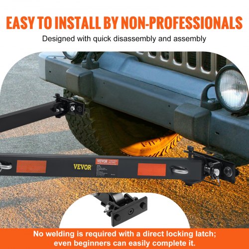 Tow Bar 5500 lbs Towing Capacity with Chains PowderCoating Alloy Steel
