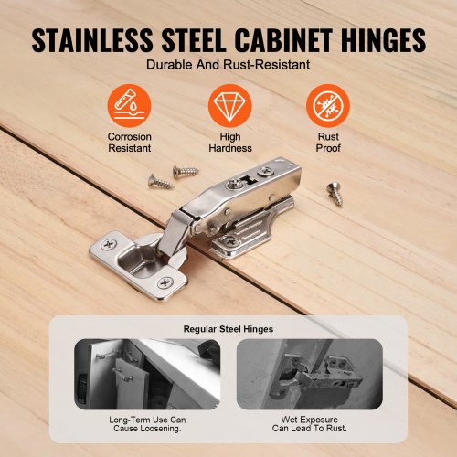 Cabinet Hinges 40 Packs Full Overlay Kitchen Cabinet Door Hinges 100
