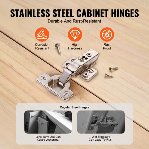 Cabinet Hinges 40 Packs Full Overlay Kitchen Cabinet Door Hinges 100