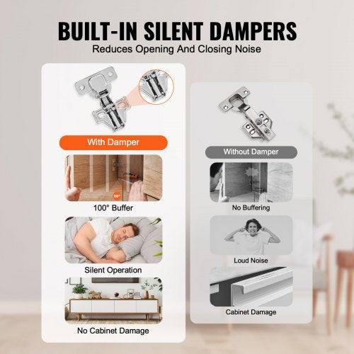 Cabinet Hinges 60 Packs Partial Overlay Kitchen Cabinet Door Hinges 100