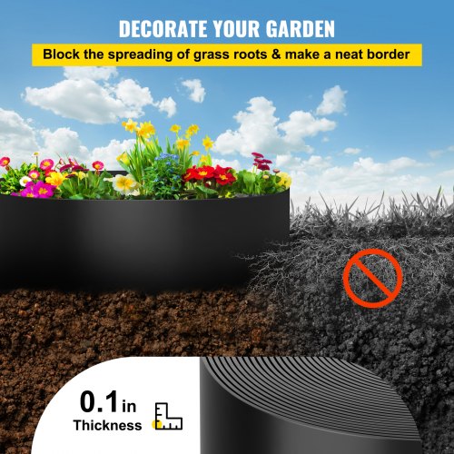 Landscape Edging 10 inch Depth 60 ft Total Length Recycled HDPE Coiled