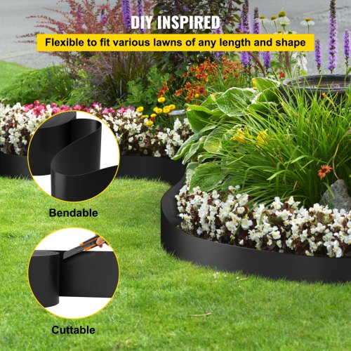 Landscape Edging 10 inch Depth 60 ft Total Length Recycled HDPE Coiled