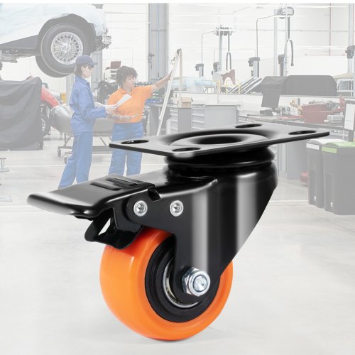 Caster Wheels 2inch Swivel Plate Casters Set of 4 with Security Dual