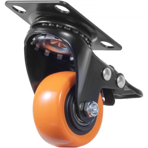 Caster Wheels 2inch Swivel Plate Casters Set of 4 with Security Dual