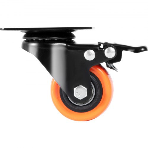 Caster Wheels 2inch Swivel Plate Casters Set of 4 with Security Dual