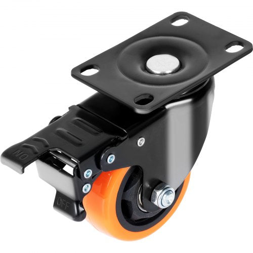 Caster Wheels 3inch Swivel Plate Casters Set of 4 with Security AB