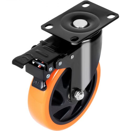 Caster Wheels 4inch Swivel Plate Casters Set of 4 with Security AB