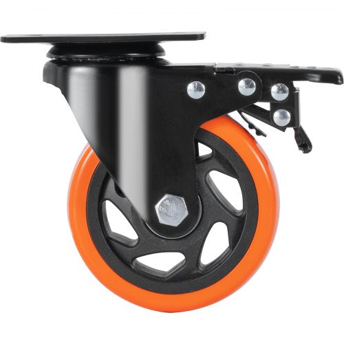 Caster Wheels 4inch Swivel Plate Casters Set of 4 with Security AB