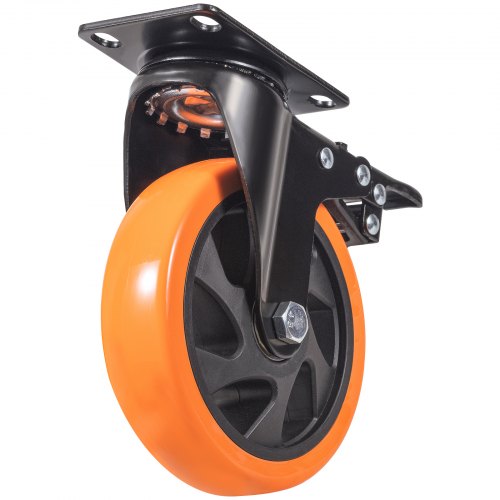 Caster Wheels 5inch Swivel Plate Casters Set of 4 with Security AB