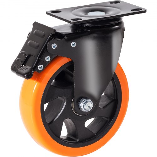 Caster Wheels 5inch Swivel Plate Casters Set of 4 with Security AB