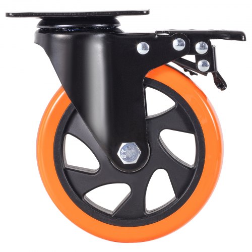 Caster Wheels 5inch Swivel Plate Casters Set of 4 with Security AB