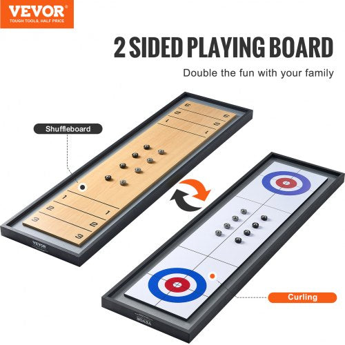 45 Shuffleboard and Curling 2 in 1 Board Game Portable Tabletop Set – 4 L