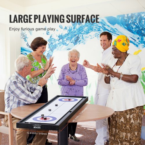 45 Shuffleboard and Curling 2 in 1 Board Game Portable Tabletop Set – 4 L